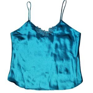 Vintage Blue Silky Embroidered Camisole